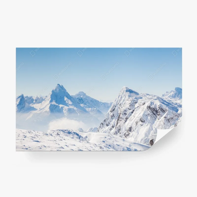 Fototapete ruhige panorama verschneiter berge