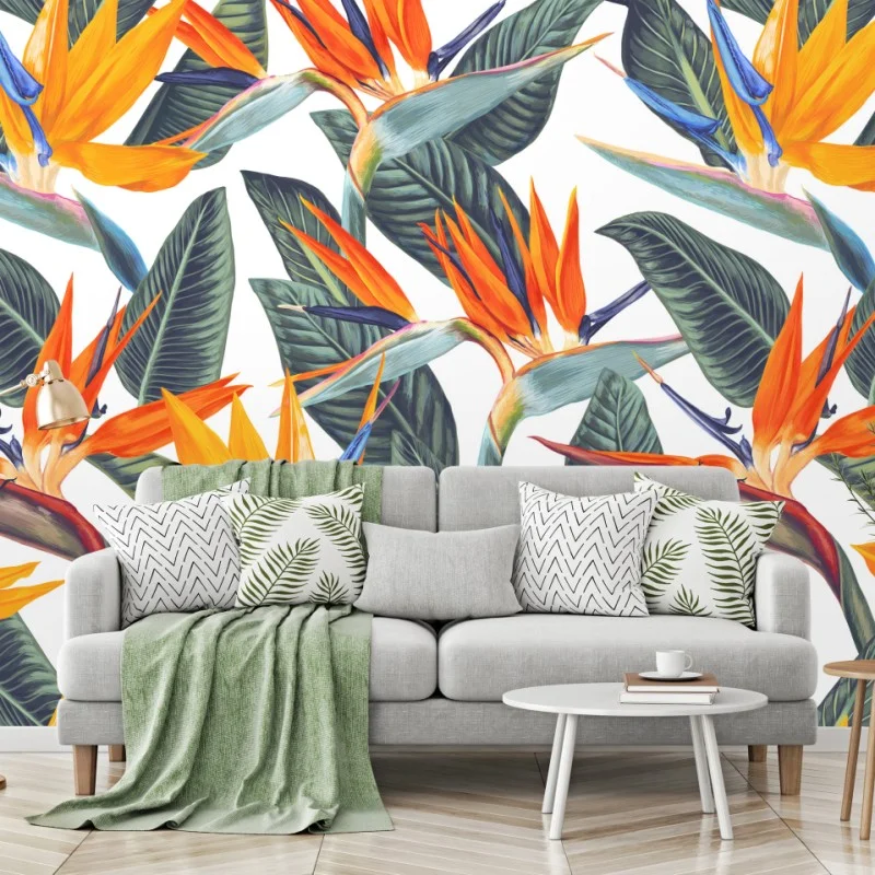 Fototapete tropisches muster mit strelitzien – Wallnifity®