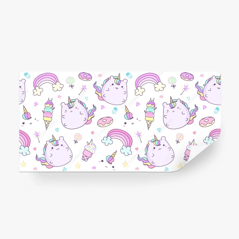 Fototapete zartes pastell-blumenmuster – Wallnifity®