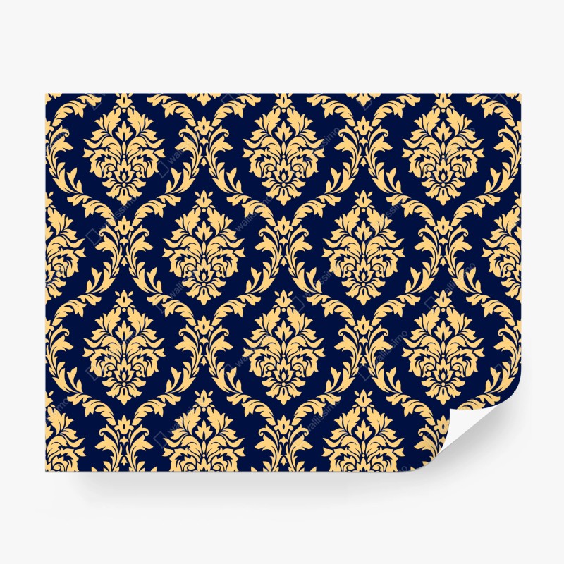 Fototapete vintage rosenmuster in rosa und türkis – Wallnifity®