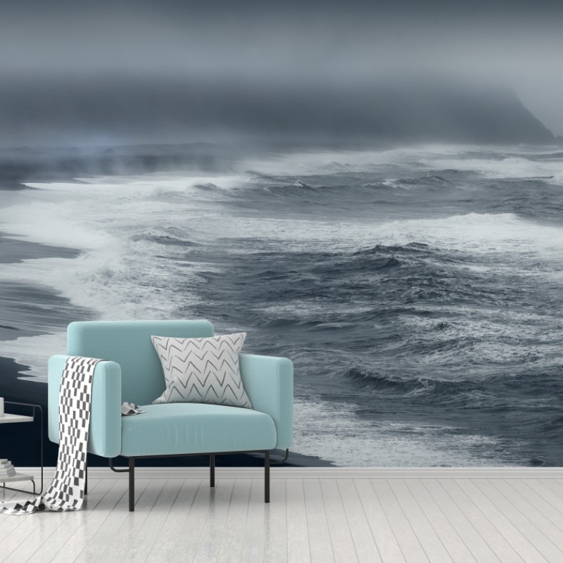 Fototapete stürmische küste von Island panorama – Wallnifity®