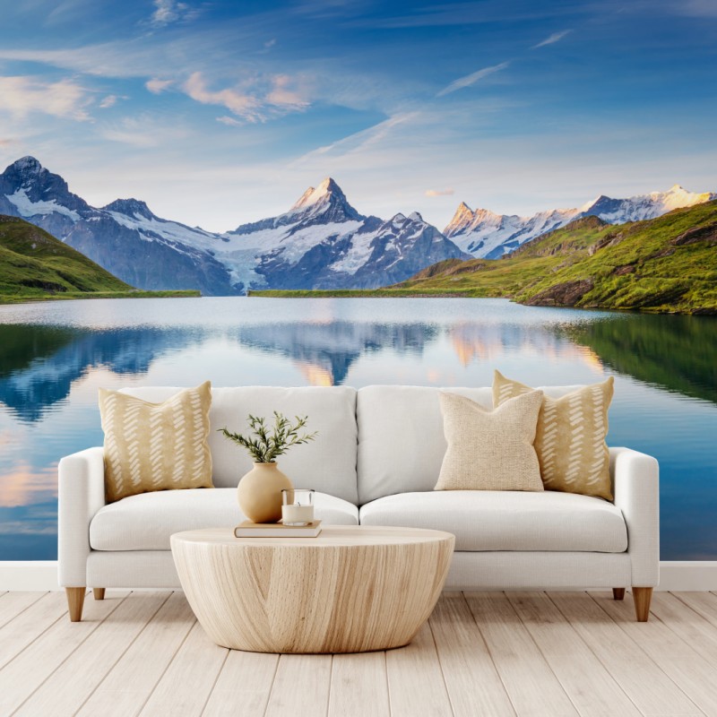 Fototapete majestätische Alpen-reflexion am Bachalpsee – Wallnifity®