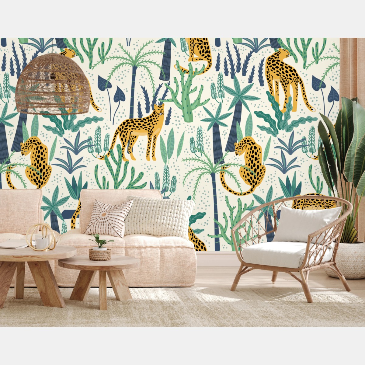 Fototapete tropisches leopardmuster – Wallnifity®