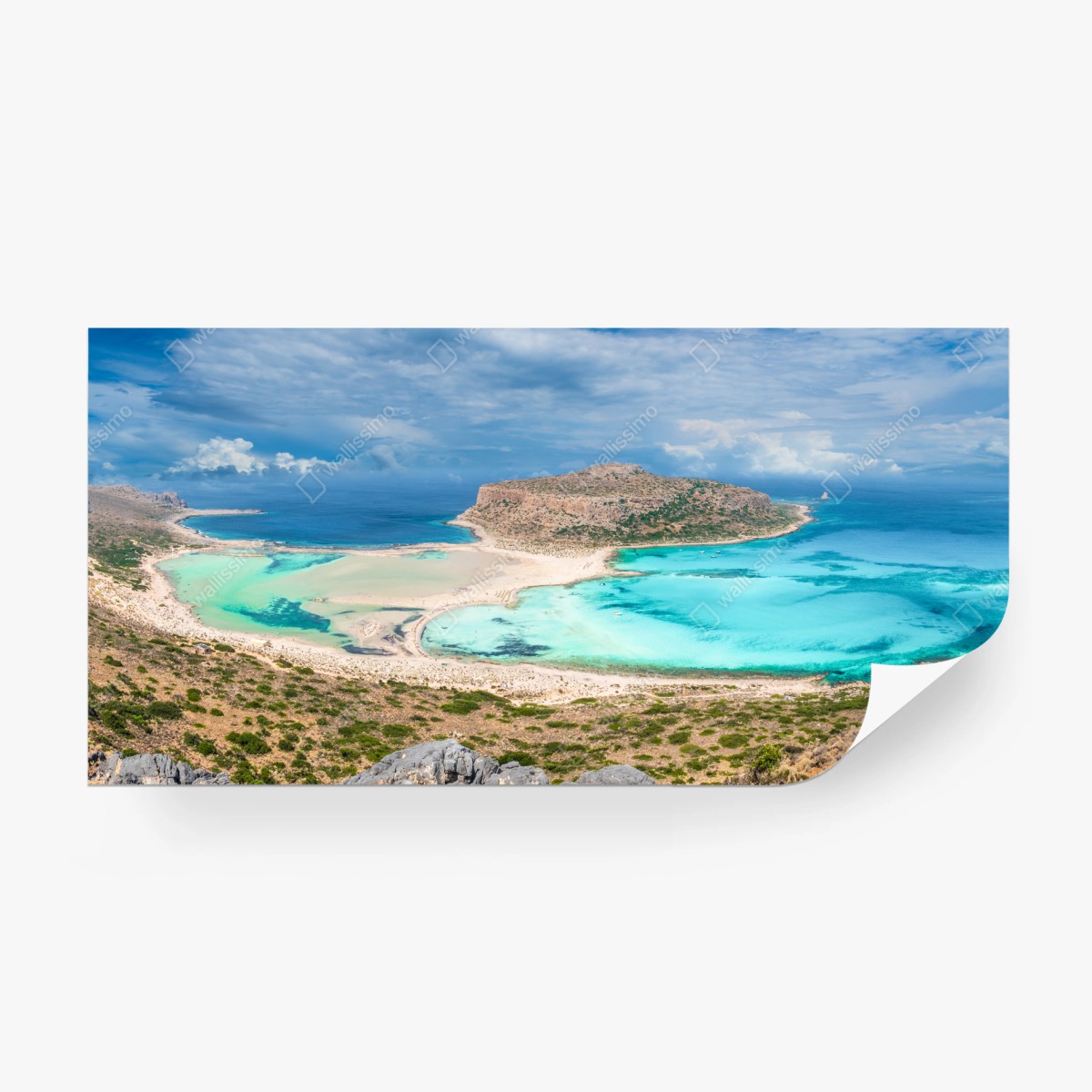 Fototapete Balos Lagoon, Kreta panorama strandblick – Wallnifity®