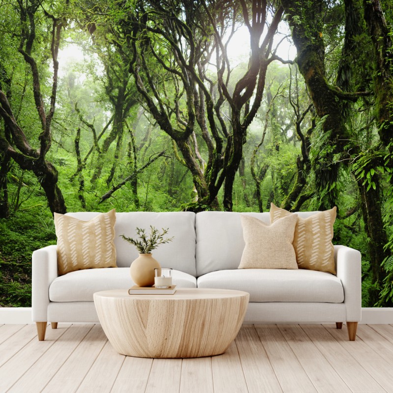 Fototapete mystischer grüner wald – Wallnifity®
