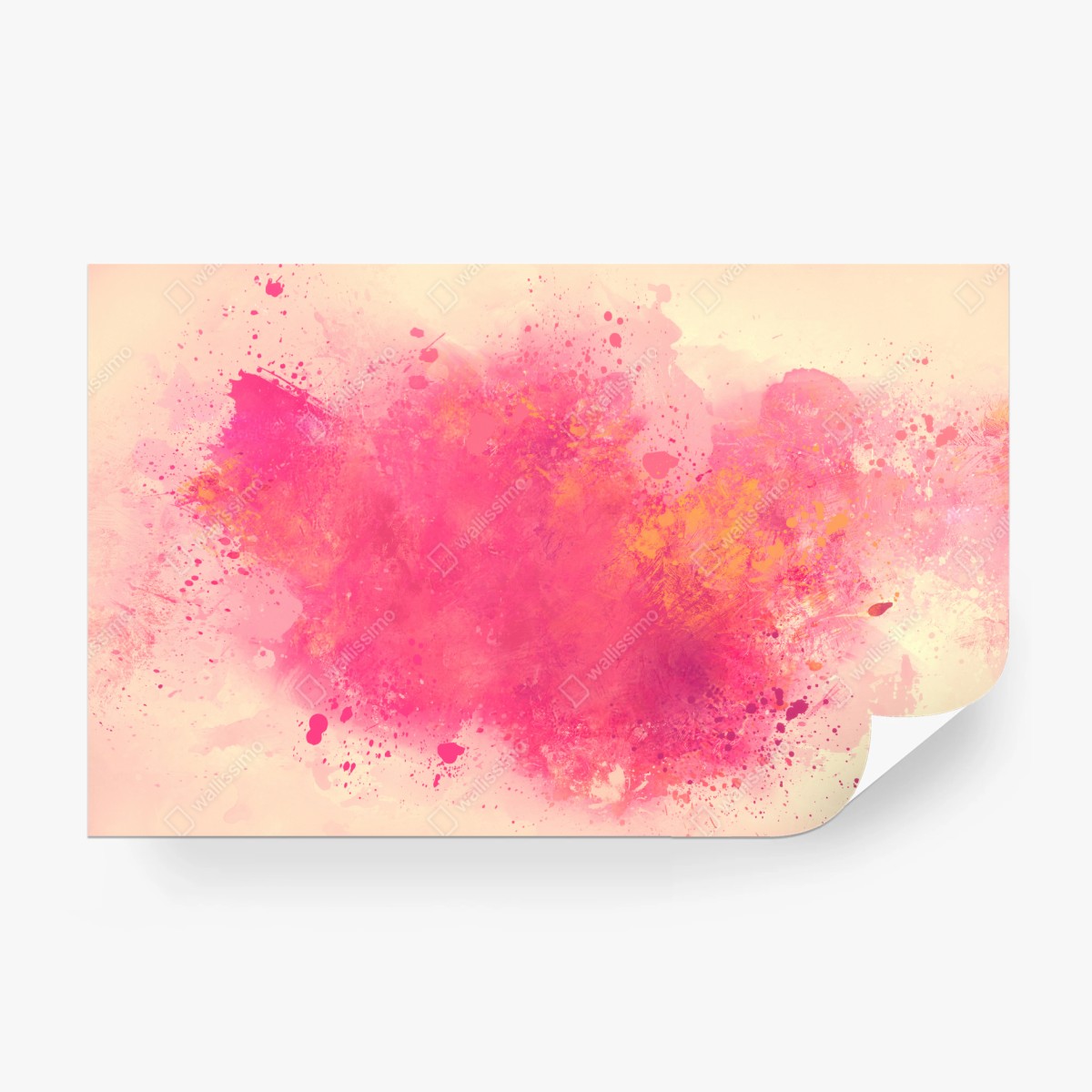 Fototapete lebendige rosa aquarellspritzer – Wallnifity®