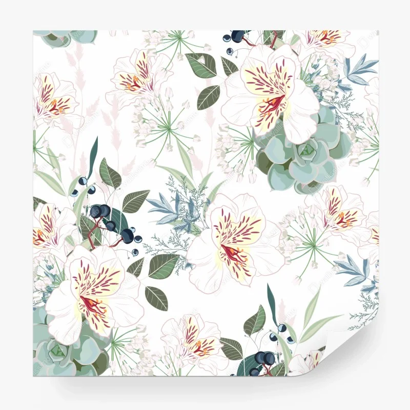 Fototapete zartes pastell blumenmuster