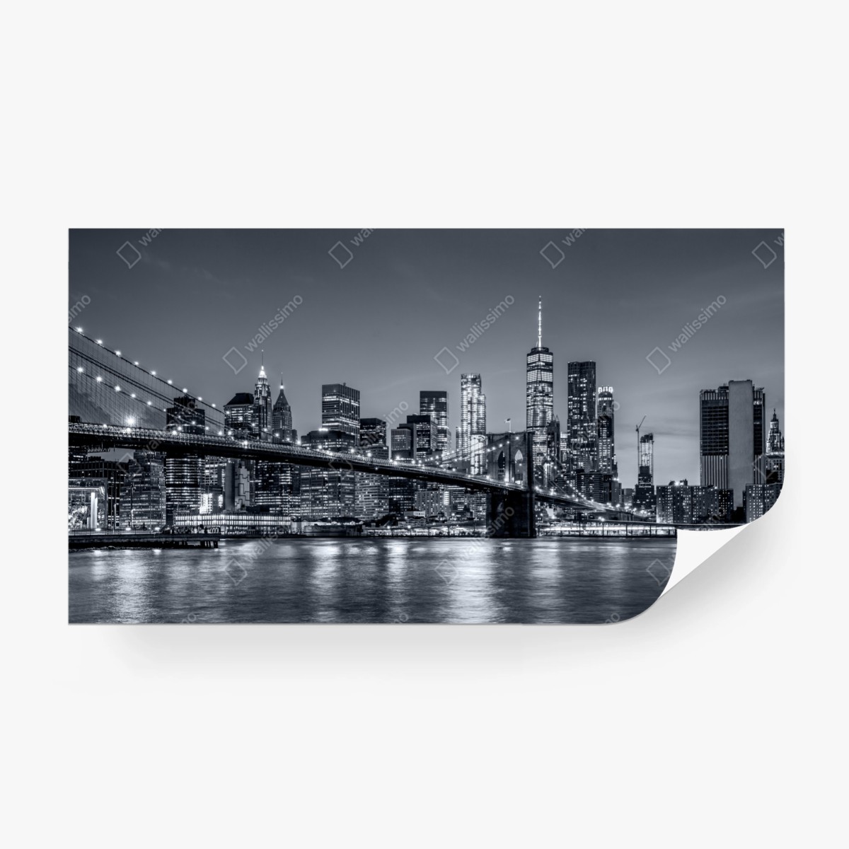 Fototapete New York skyline bei nacht – Wallnifity®
