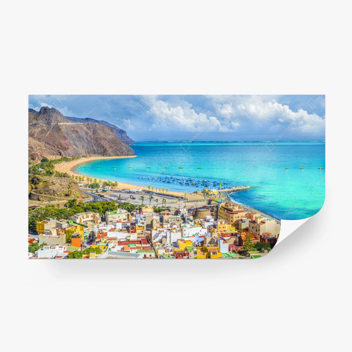 Fototapete panorama des Strandes Las Teresitas, Teneriffa – Wallnifity®
