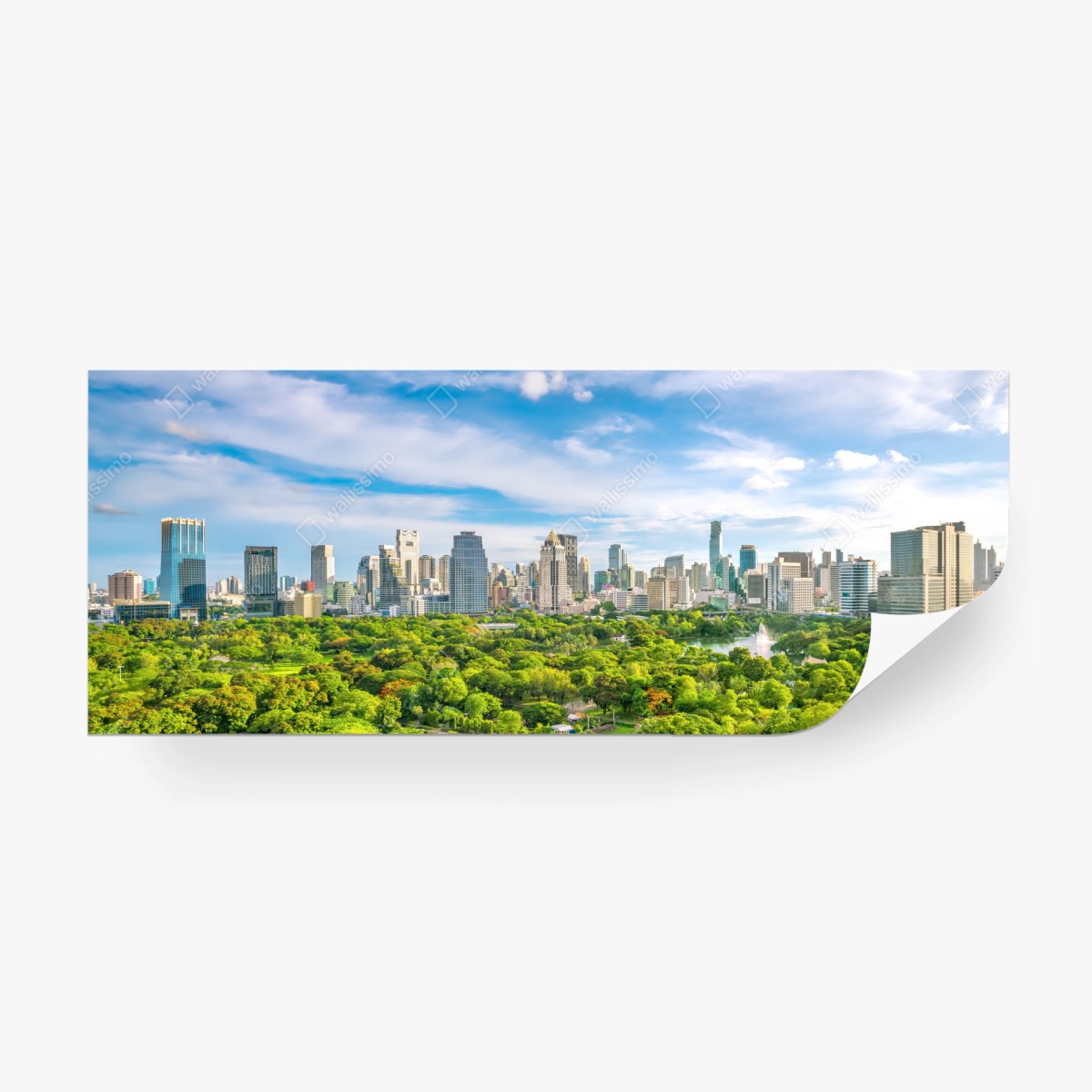 Fototapete lebendige Bangkok skyline über Lumpini Park – Wallnifity®