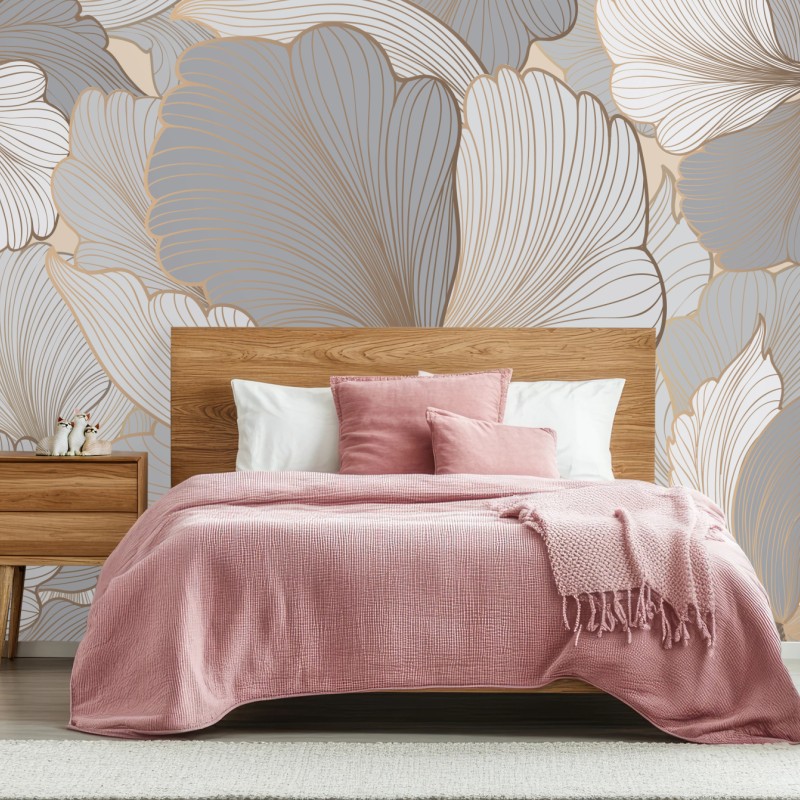 Fototapete zartes pastell blumenmuster – Wallnifity®