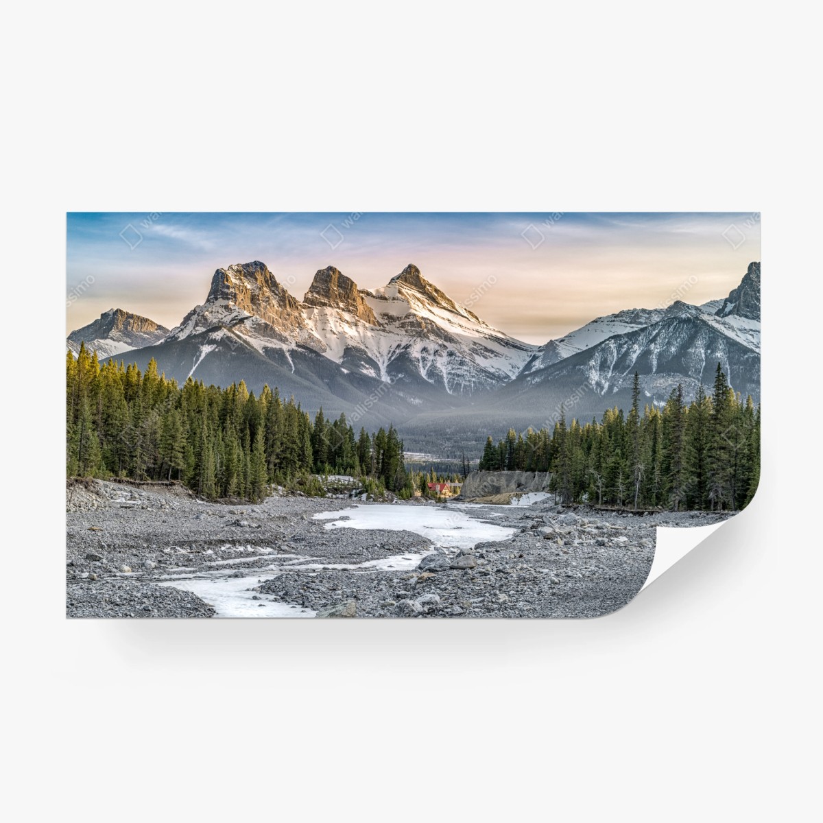 Fototapete majestätische berggipfel und kiefernwald – Wallnifity®