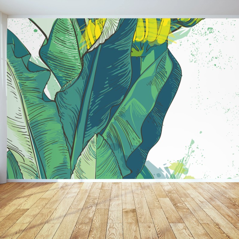 Fototapete tropische bananenblatt-illustration – Wallnifity®