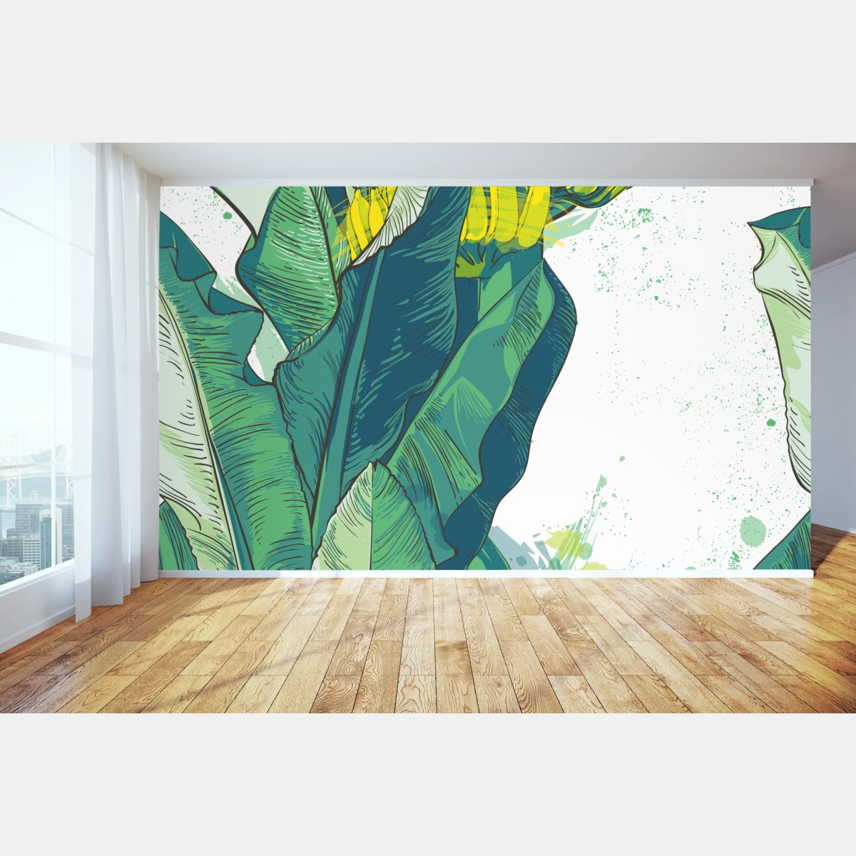 Fototapete tropische bananenblatt-illustration – Wallnifity®