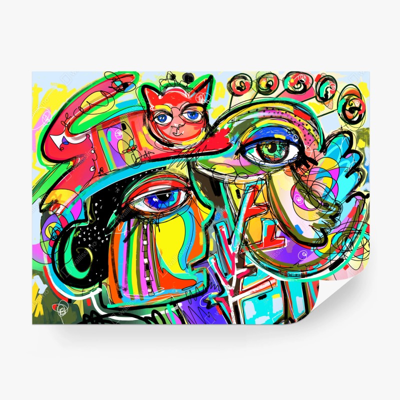 Fototapete türkis-goldenes botanisches blättermuster – Wallnifity®