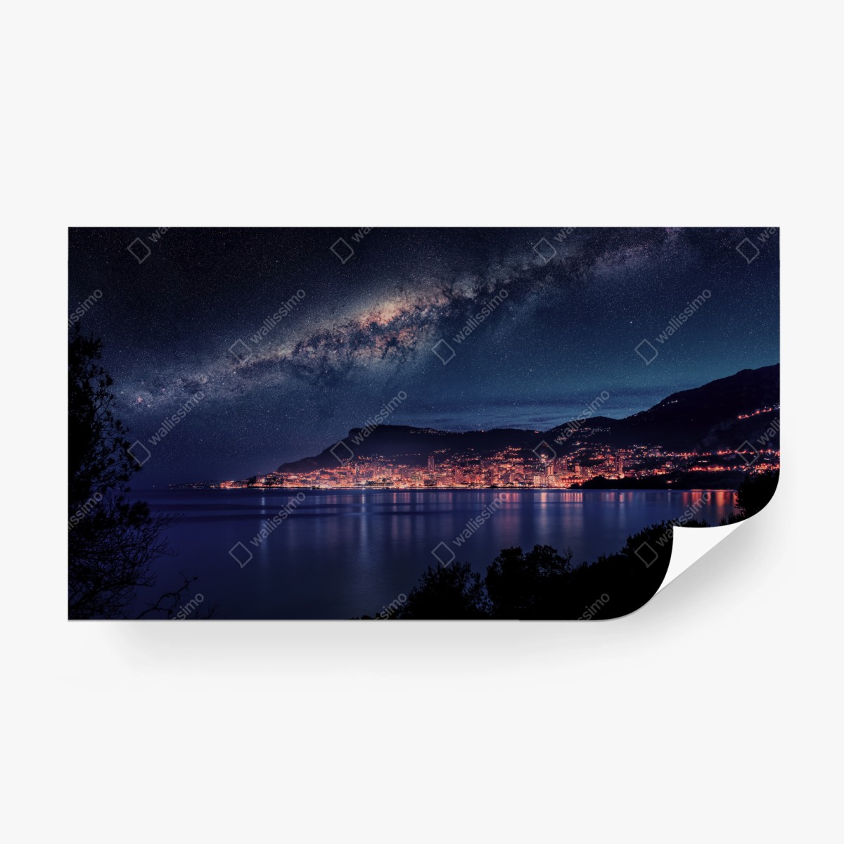 Fototapete küstenstadt unter der milchstraße – Wallnifity®