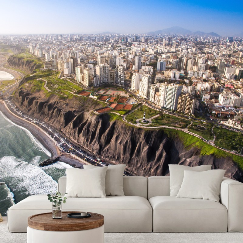 Fototapete panorama der küste Miraflores, Lima – Wallnifity®