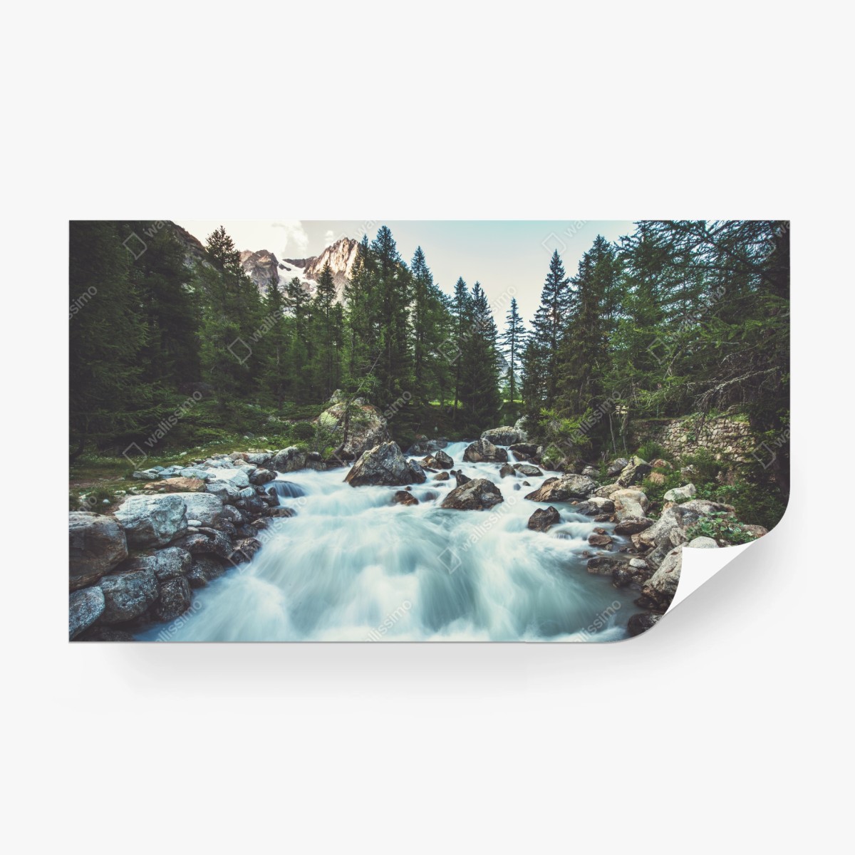 Fototapete malerischer alpiner fluss im Ferret Valley – Wallnifity®