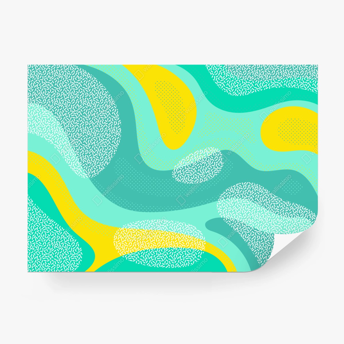 Fototapete türkis-gelbes abstraktes muster – Wallnifity®