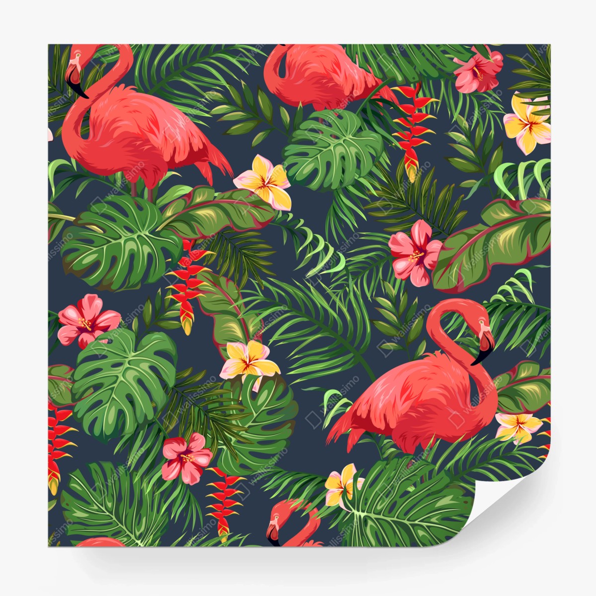Fototapete tropisches flamingo botanisches design – Wallnifity®