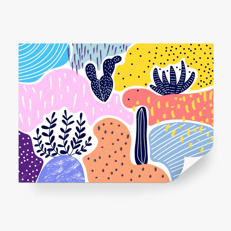 Fototapete klassisches schwarzweißes blumenmuster – Wallnifity®