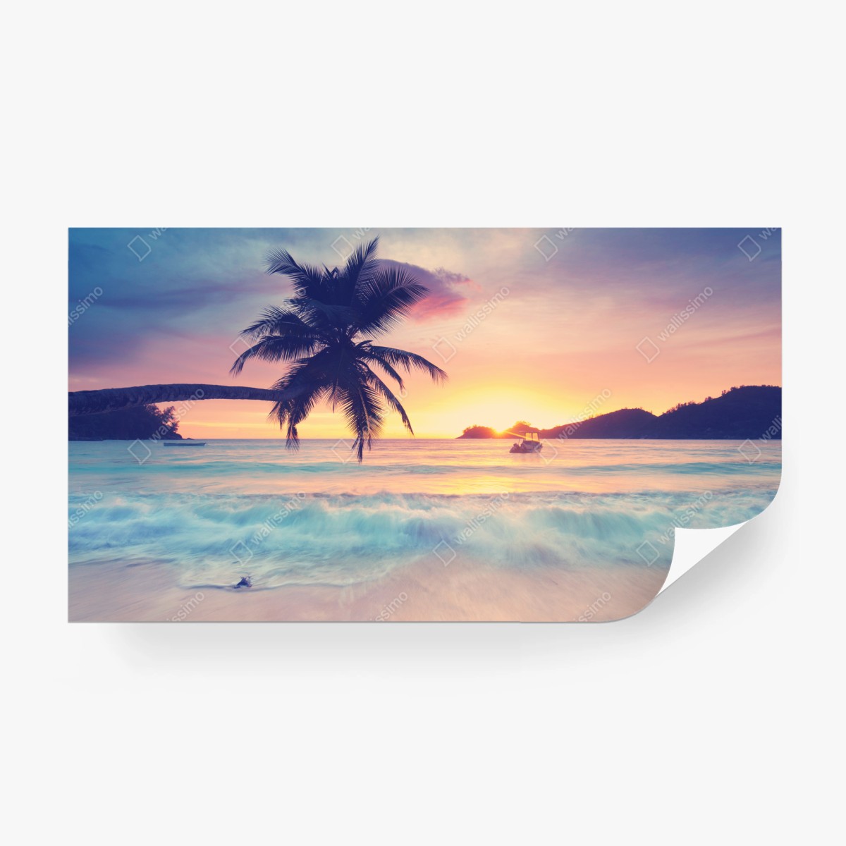 Fototapete tropischer pastellsonnenuntergang am meer – Wallnifity®