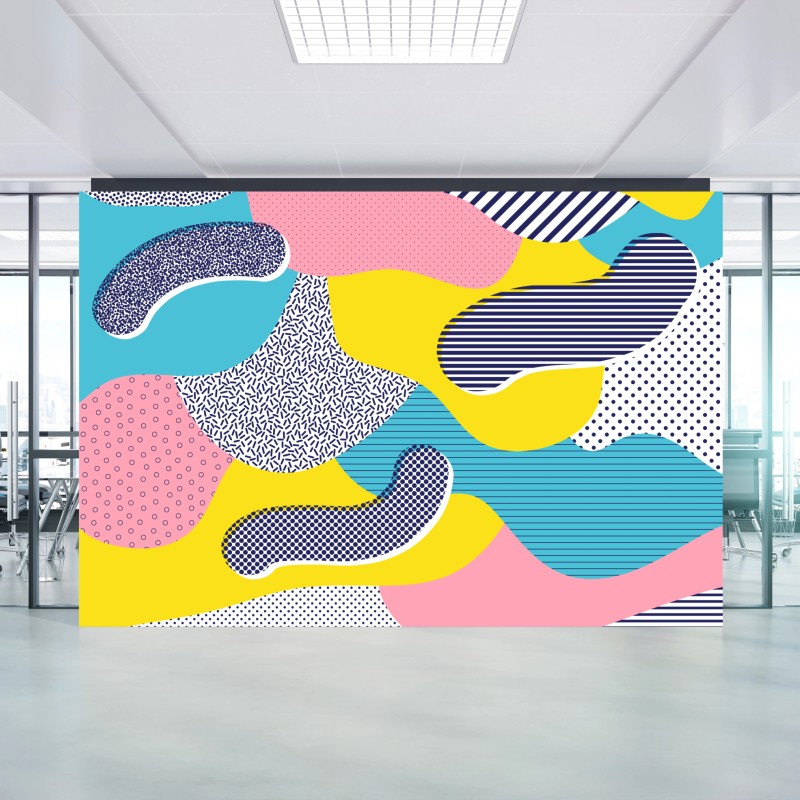 Fototapete verspieltes abstraktes memphis-muster – Wallnifity®