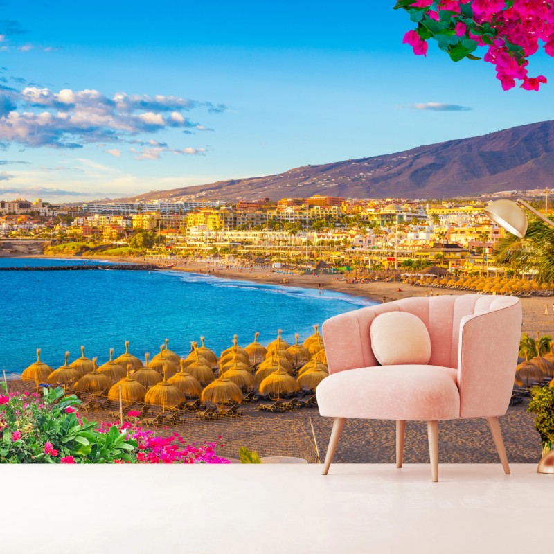 Fototapete sonniger strand Torviscas, Teneriffa – Wallnifity®