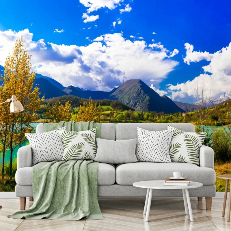 Fototapete türkissee mit berglandschaft