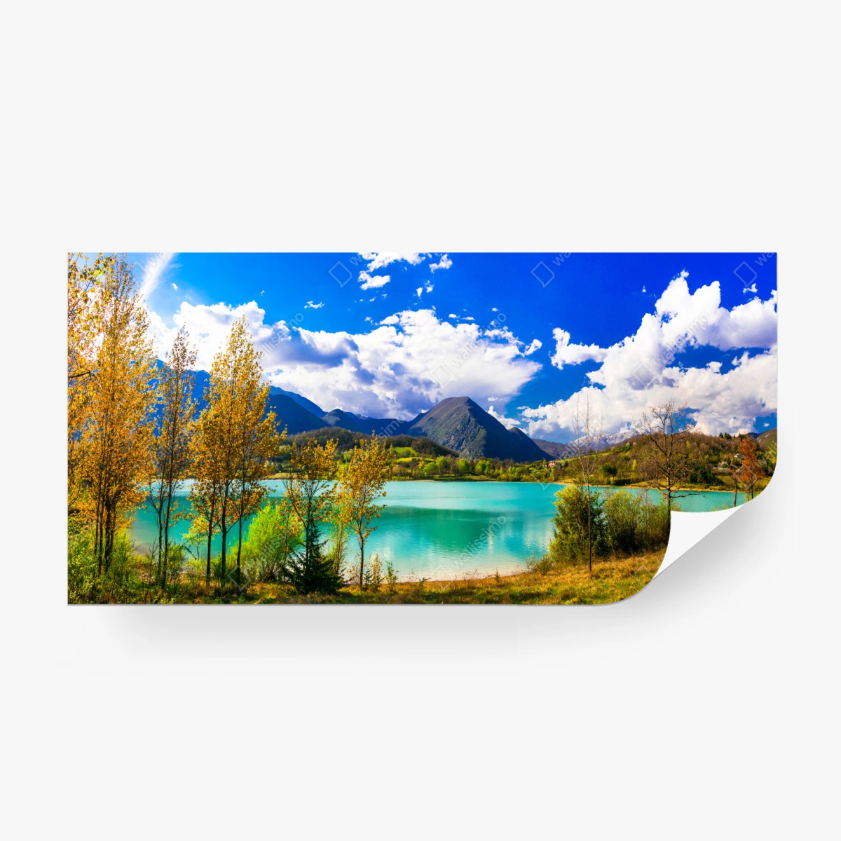 Fototapete türkissee mit berglandschaft – Wallnifity®