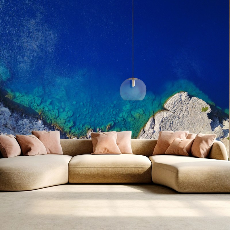 Fototapete luftbild einer felsigen küste – Wallnifity®