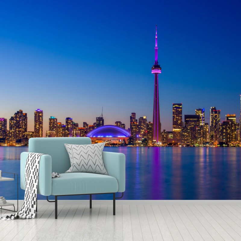 Fototapete Toronto skyline bei dämmerung – Wallnifity®