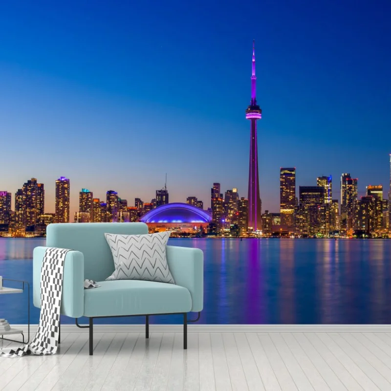 Fototapete Toronto skyline bei dämmerung