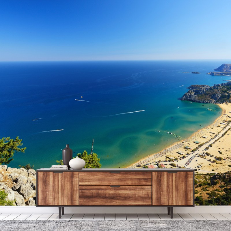 Fototapete ruhige türkisfarbene küstenpanorama – Wallnifity®