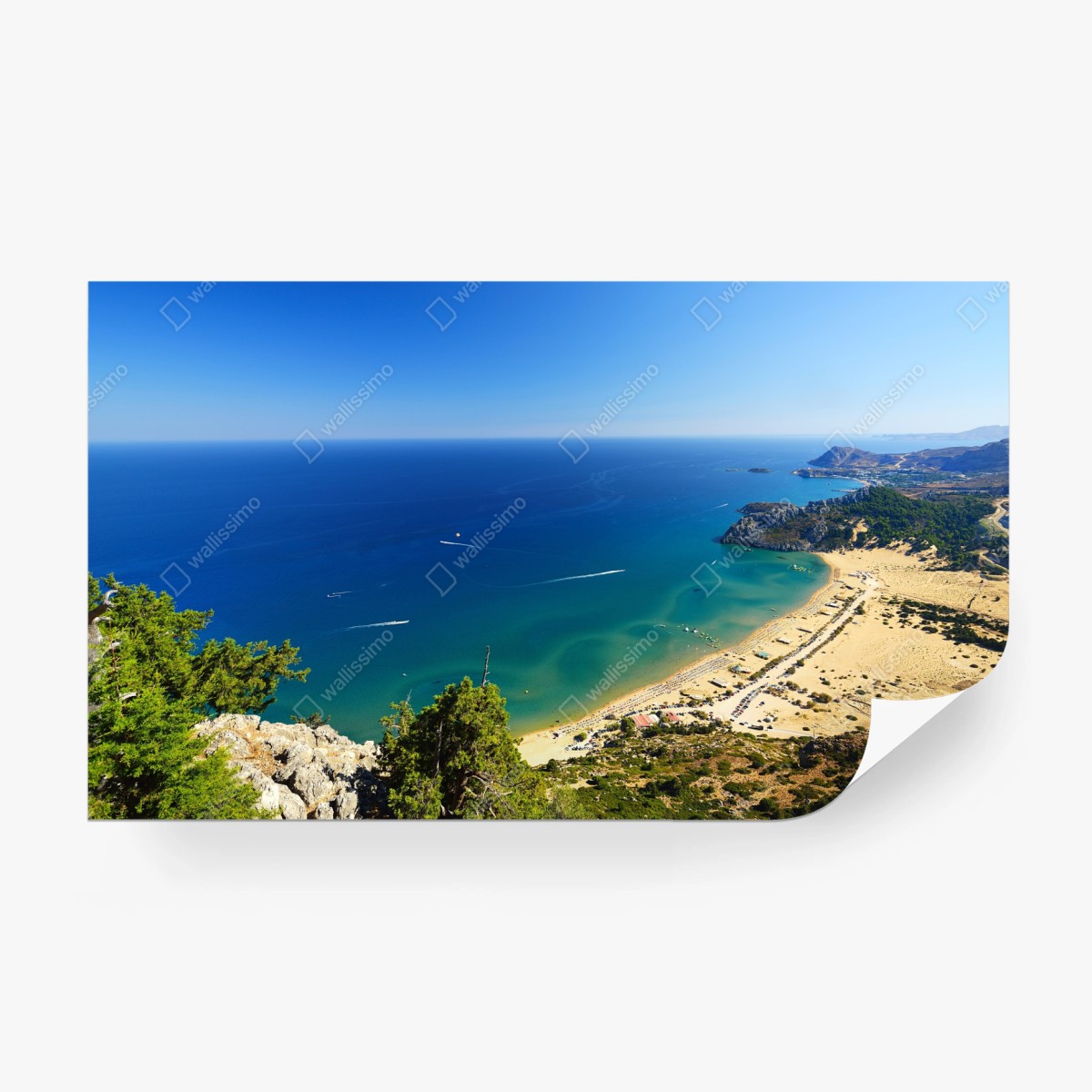 Fototapete ruhige türkisfarbene küstenpanorama – Wallnifity®