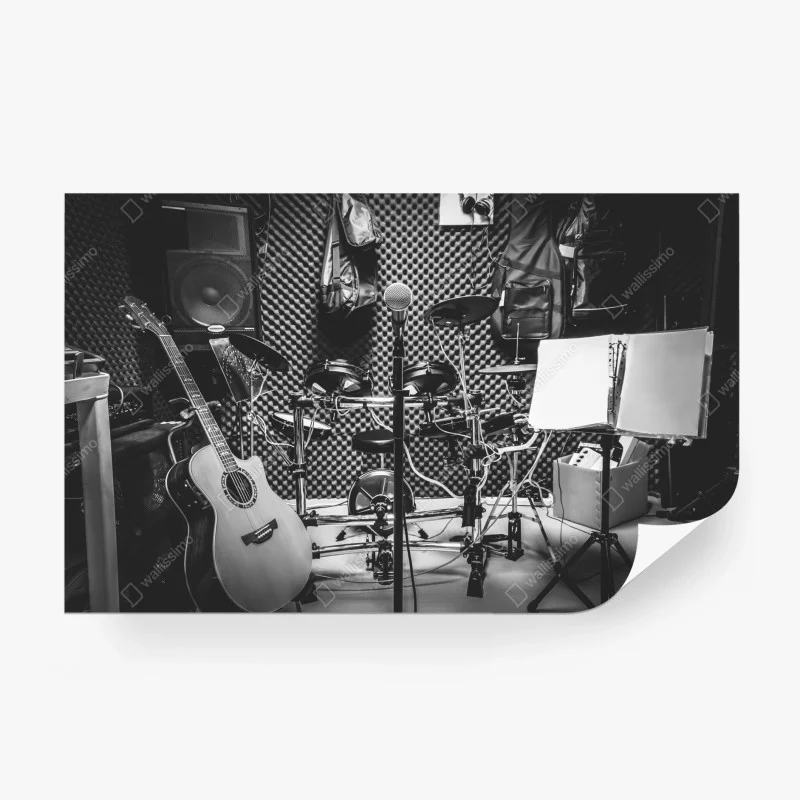Fototapete monochromes musikstudio