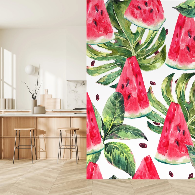 Fototapete aquarell wassermelonen sommermuster – Wallnifity®