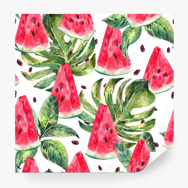 Fototapete aquarell wassermelonen sommermuster