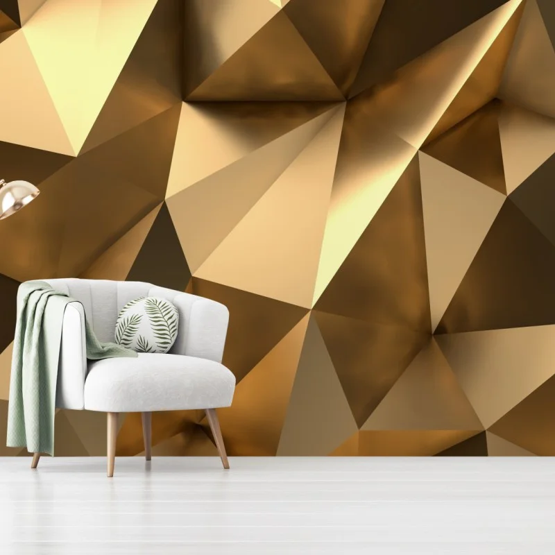 Fototapete goldene geometrische facetten – Wallnifity®