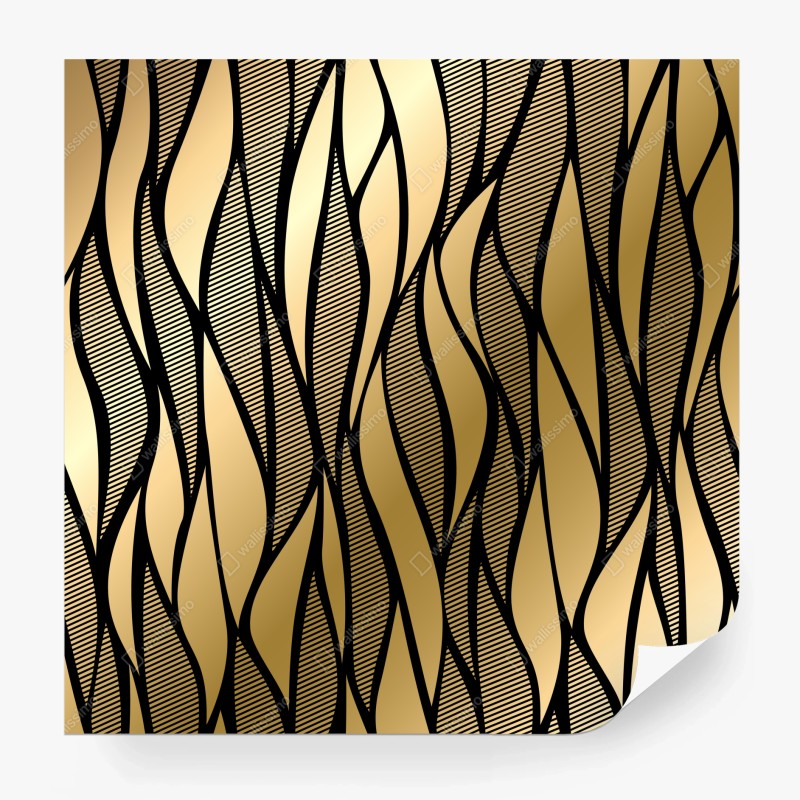 Fototapete abstraktes muster goldener wellen – Wallnifity®