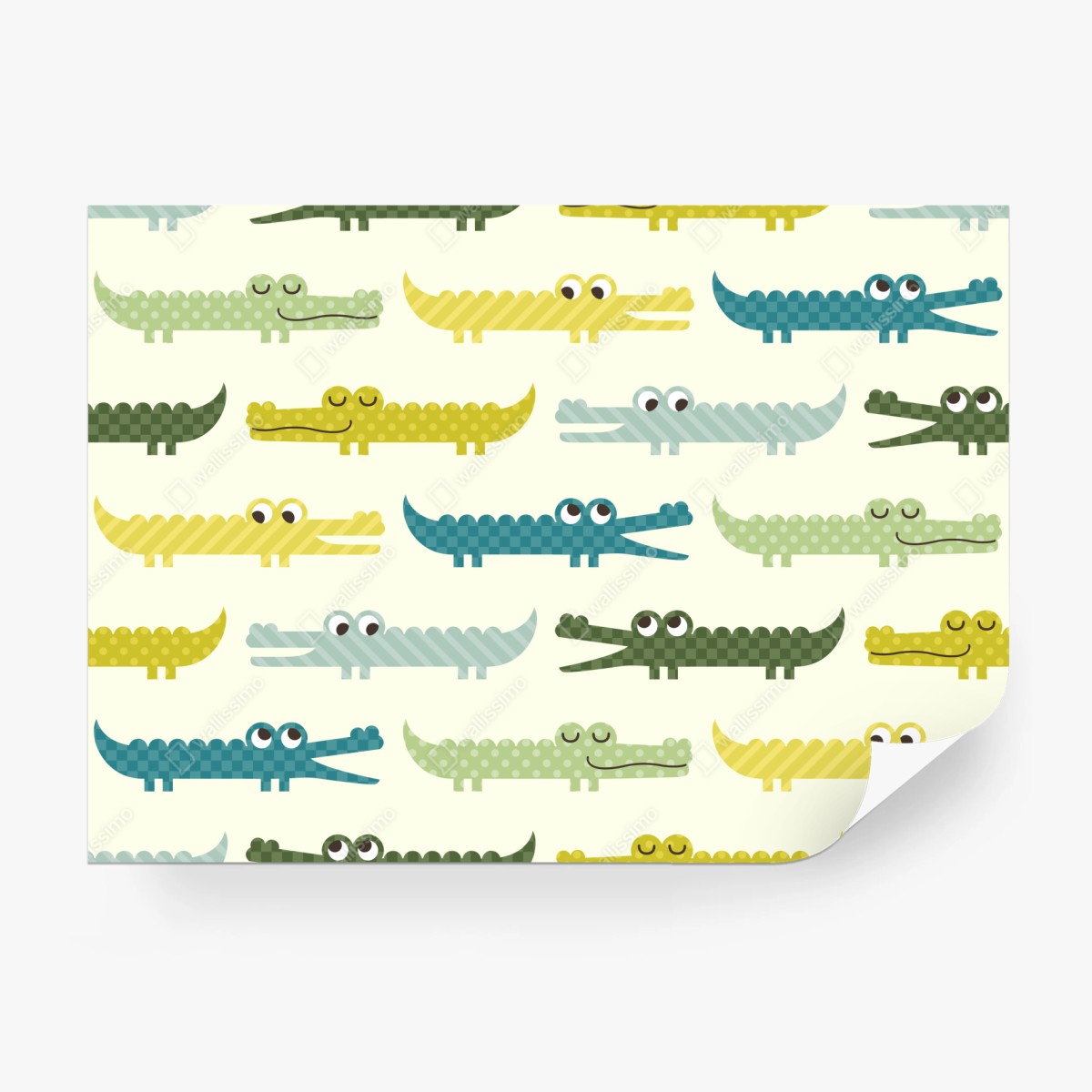 Fototapete verspieltes krokodilmuster für kinderzimmer – Wallnifity®