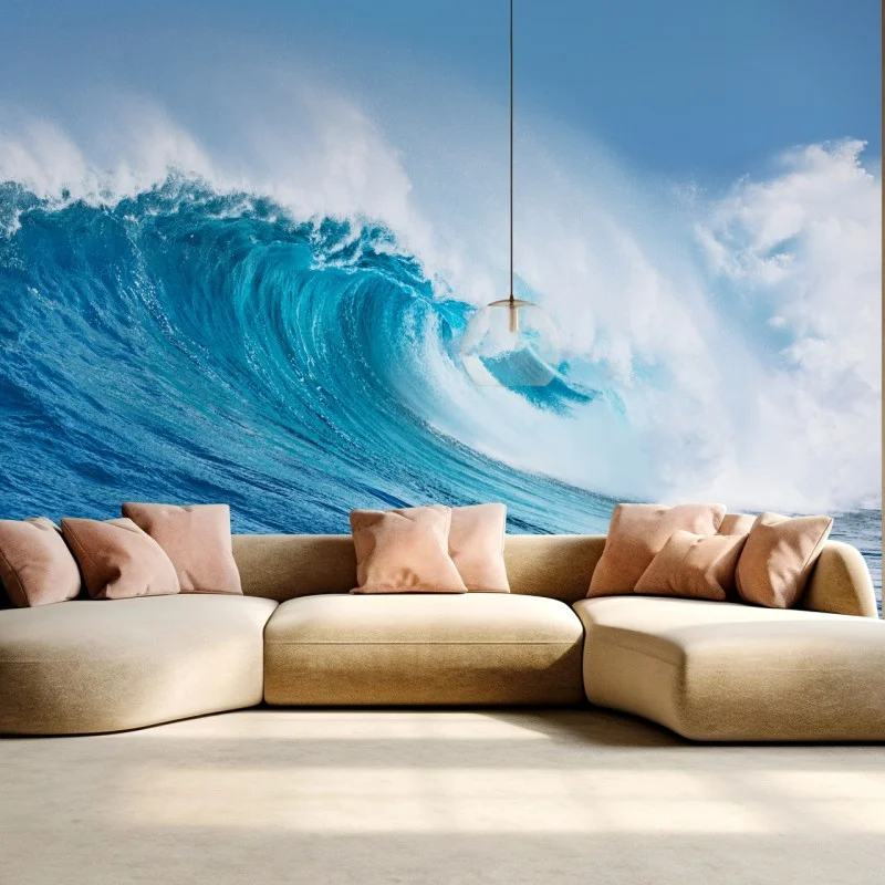 Fototapete majestätische türkisfarbene ozeanwelle – Wallnifity®