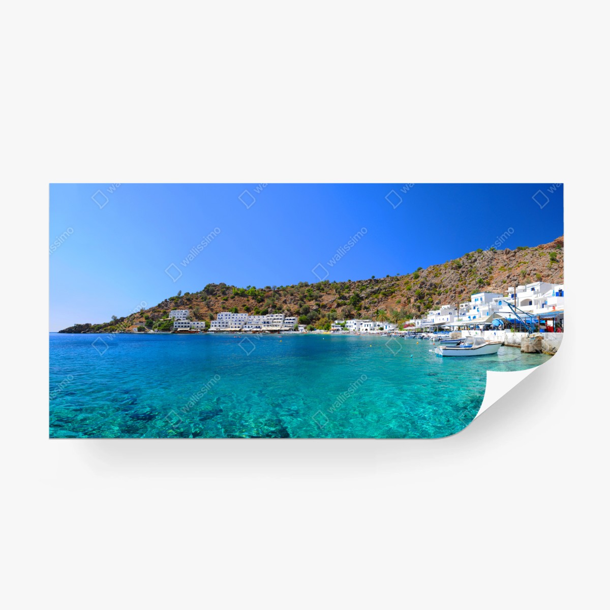 Fototapete sonnige mediterrane bucht mit türkiswasser – Wallnifity®