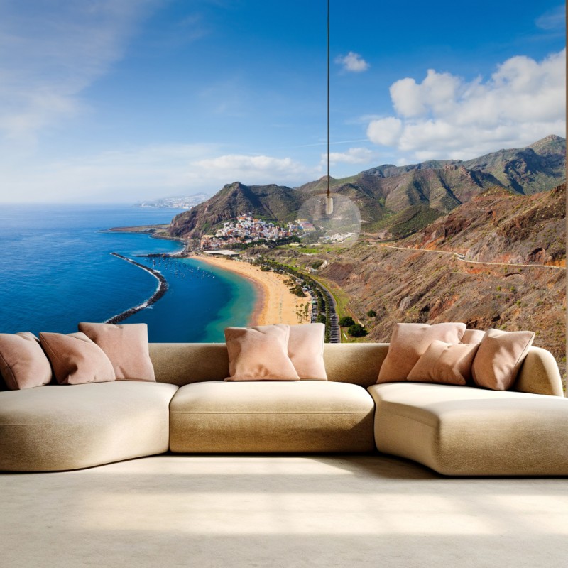 Fototapete strand Las Teresitas, panorama Teneriffa – Wallnifity®
