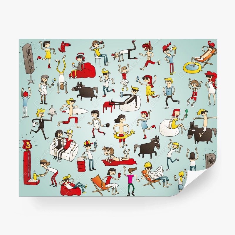 Fototapete stilisiertes Japanisches wellenmuster – Wallnifity®