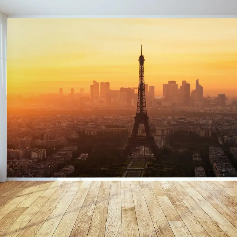 Fototapete Paris sonnenuntergang mit Eiffelturm
