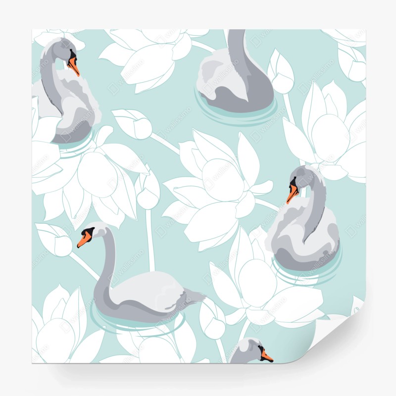 Fototapete goldene magnolie auf türkisfarbenem hintergrund – Wallnifity®