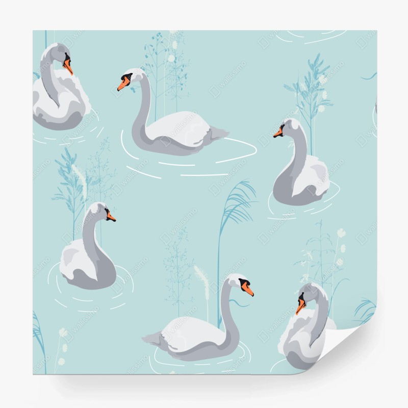 Fototapete ruhige städtische panorama am see – Wallnifity®