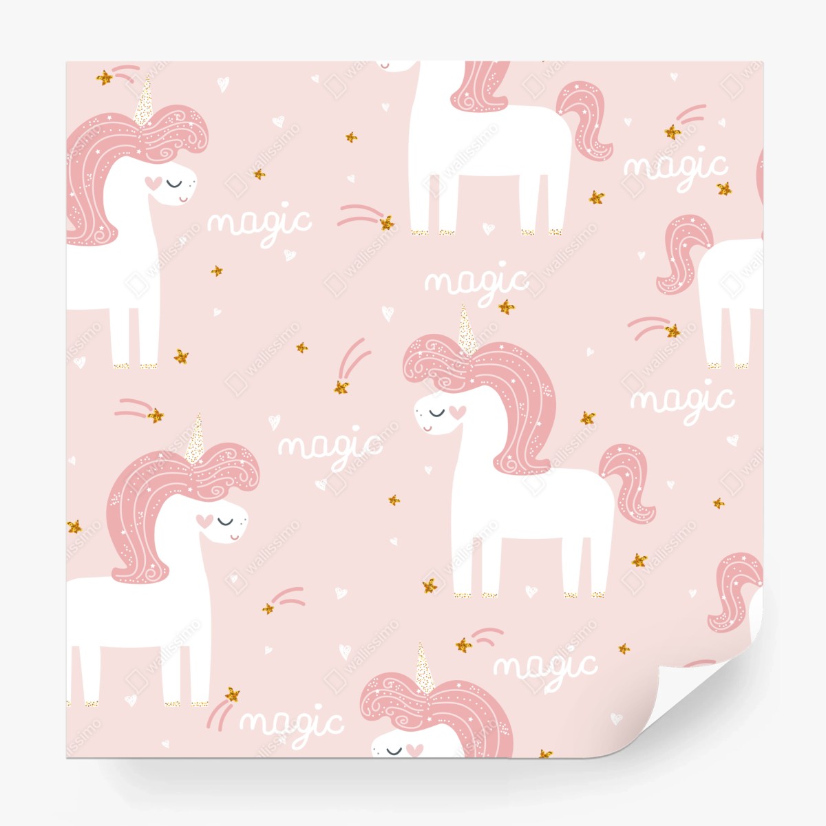 Fototapete magisches rosa einhornmuster – Wallnifity®