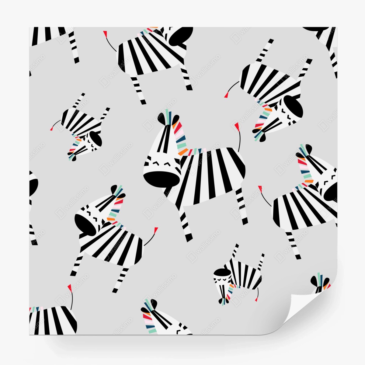 Fototapete verspieltes zebramuster mit streifen – Wallnifity®